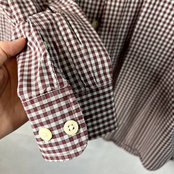 Old Navy Collection Gingham Plaid Long Sleeve Button Front Shirt Mens Size XL - Picture 5 of 9